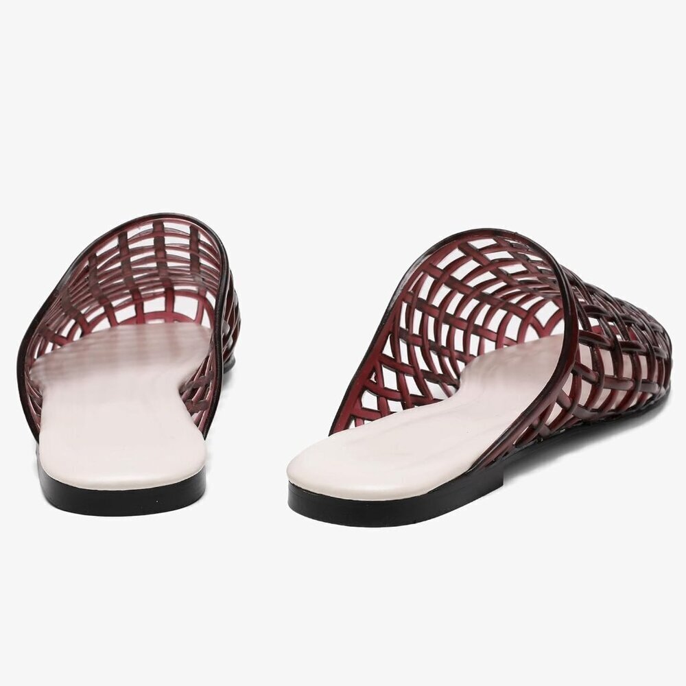 Women Jelly Shoes Clear Mesh Slides Summer Beach Flats Size 7 - Picture 8 of 8